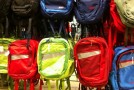 Wall of Backpacks at MEC