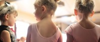 little girls in ballet class