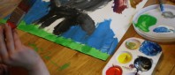 little girl painting