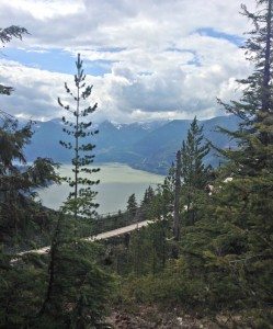 A magnificent view of Howe Sound fjord sea to sky gondola