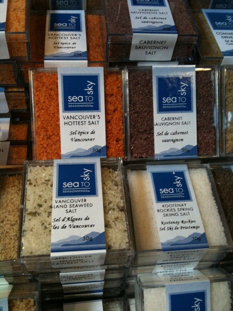 Salt flavors from around the world at Edible Canada Bistro Shop